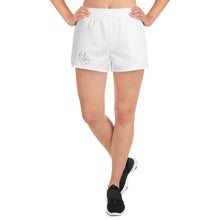 Load image into Gallery viewer, Going for a run? Fancy a swim? Perhaps both? Well, here&#39;s just the product for you! These white Lattia&#39;s athletic women&#39;s short shorts are so comfy and made from such a versatile fabric that you won&#39;t feel out of place at any sports event. And, of course, they have pockets ranging from extra small to 3xLarge